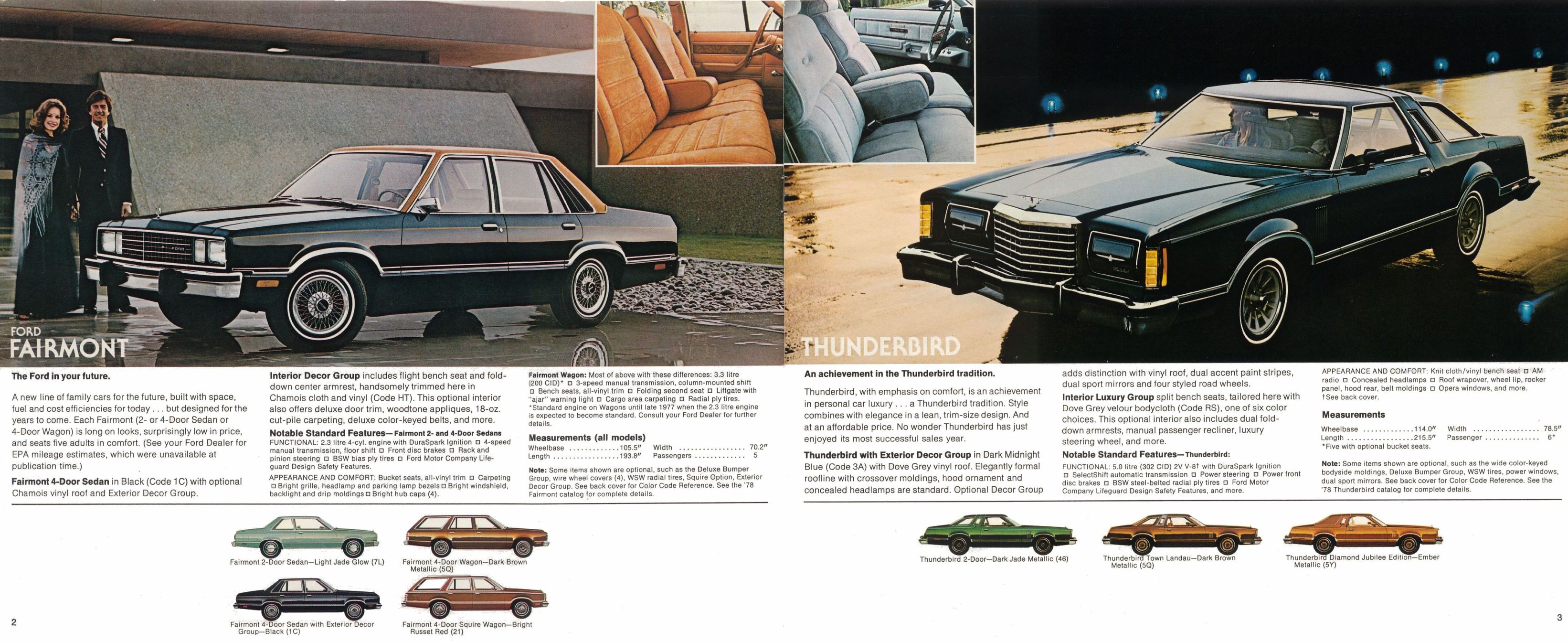 1978 Ford Model Lineup Foldout Page 2